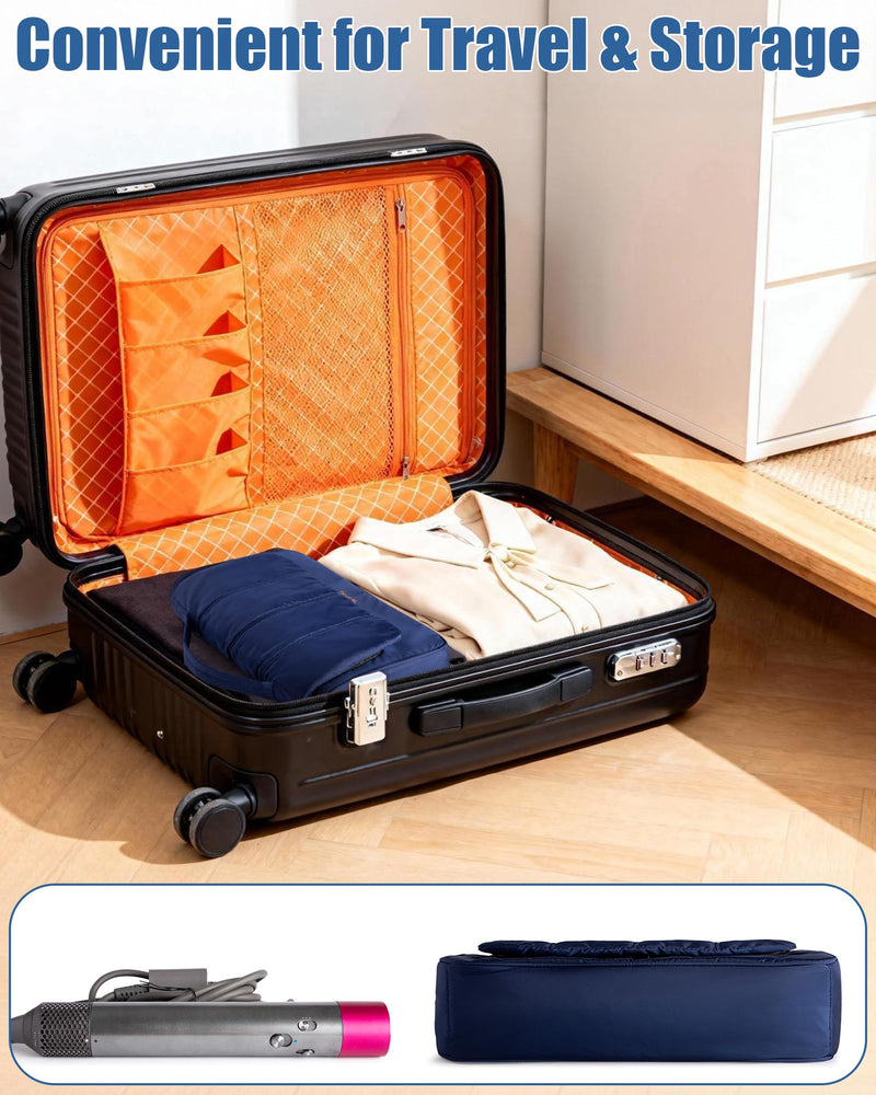 Teamoy Carrying Bag Compatible with Dyson Styler and Attachments, Dark Blue | Padded Travel Bag for Dyson Multi-Styler, Portable Storage Bag Compatible with Dyson Airwrap Styler and Attachments