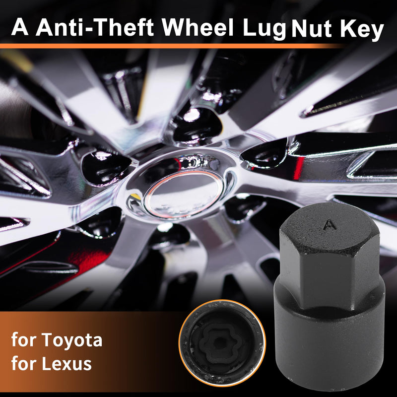 A Wheel Lock Lug Nut for Toyota for Lexus Anti-Theft Wheel Locking Nut Key Socket Removal Tool 1 Pc Socket A