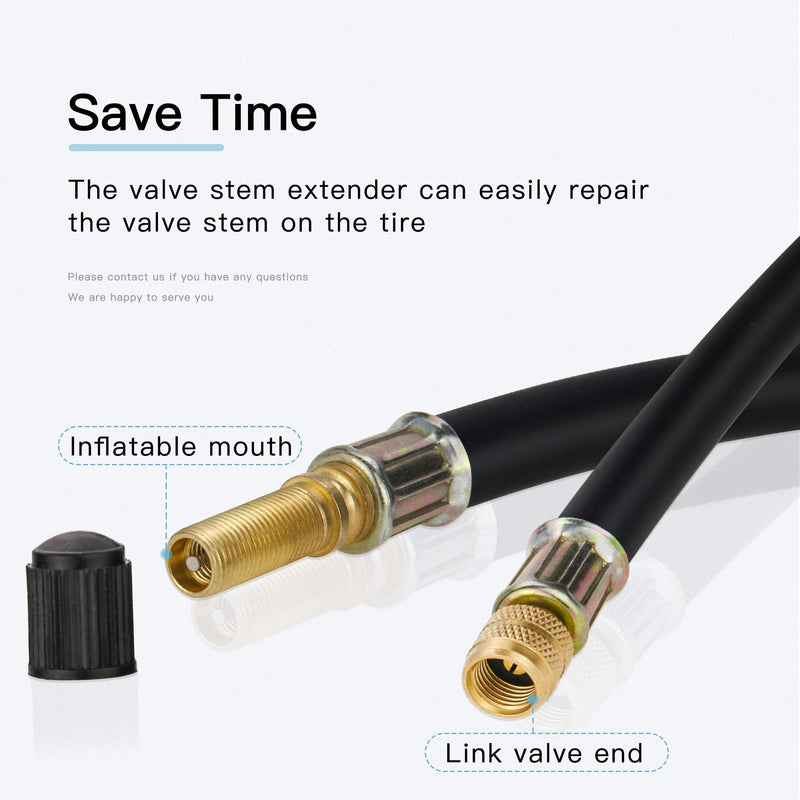 Mellbree 2pcs Valve Stem Extenders, 8.25 Inch Flexible Schrader Tire Valve Stem Extension Compatible for Harleys, RV, Stroller, Bicycles, Motorcycles and Portable Air Compressor 2-PACK