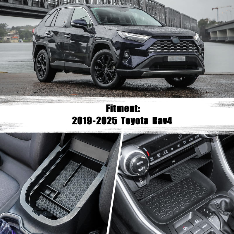 2PCS Center Console Organizer Tray and Armrest Storage Box Compatible with Toyota RAV4 2025 2024 2023 2022 2021 2020 2019 Insert Secondary Storage box Accessories 2PCS