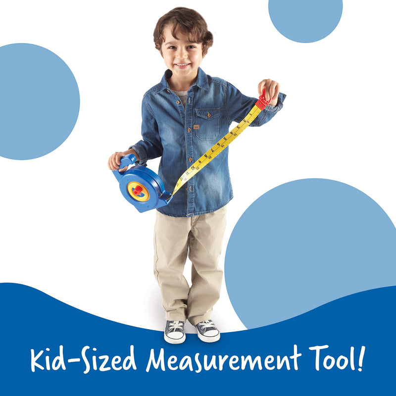 Learning Resources Pretend Play 3" Long Tape Measure - Kids Construction Toys, Preschool Activities, Pretend Play For Toddlers , Height Measurement Counting Tool, Fine Motor Skills, Homeschool Tape Measure, 3 Feet