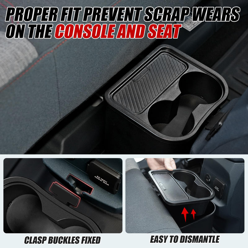 Mabett Trash Can for Ford Maverick 2025 2024 2023 2022, Multi-Function Maverick Accessories, Trash Bin with Cup Holder, Extra Rear Storage Box