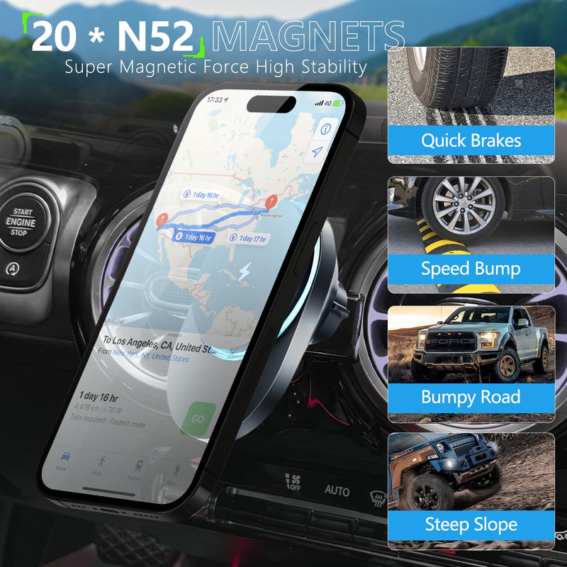 CLEC for Mercedes-Benz GLB-Class 2020-2022 Magnetic Wireless Charger Car Phone Holder Mount Custom Fit for Benz GLB-Class 2020-2022 15W Fast Charging Car Phone Holder Wireless Charger