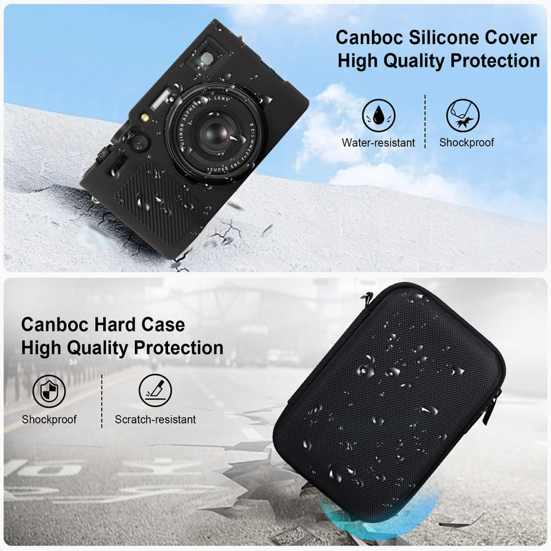 Canboc 2 in 1 Case for Fujifilm X100VI Digital Camera, Black (Case Only) | Hard Carrying Case + X100VI Soft Silicone Protective Cover