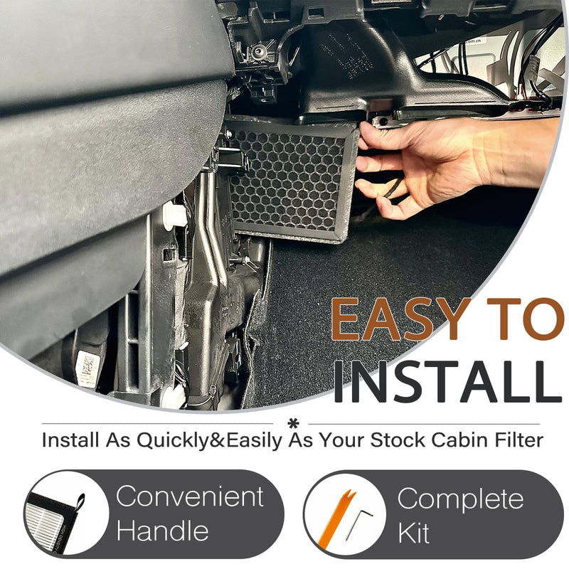 Cabin Air Filters for Tesla Model 3 Model Y (2016-2025) with Activated Carbon(2-pack) Dual layer Air Filter Replacement