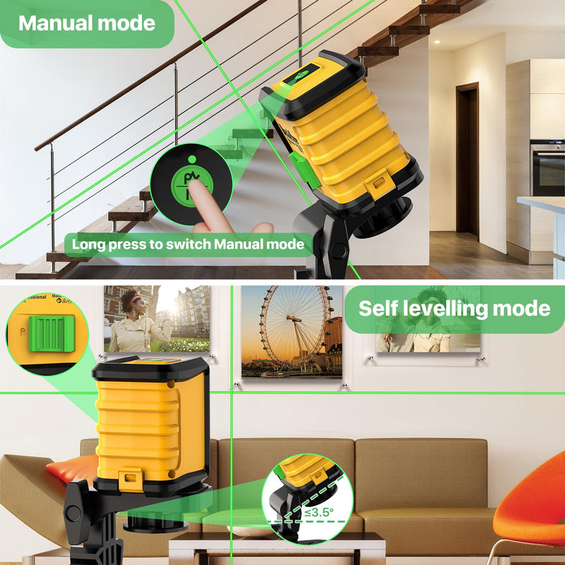 Self Leveling Laser Level with Tripod,DEGLASERS Green Cross Line Laser Level,Lazer Leveler Tool for Picture Hanging Construction Floor Tile Wall Home Renovation, Indoor Project, Battery Included