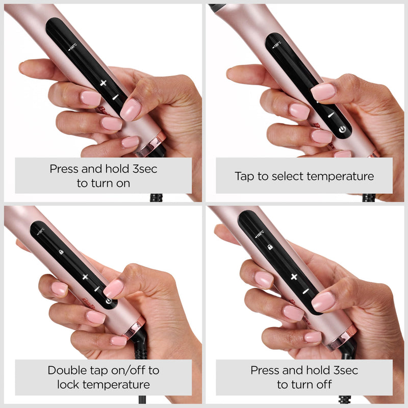 BaByliss Volume Boost Thermal Hot Brush - 38mm Barrel Heated Curling Brush, Ionic Frizz-Control, 4 Heat Settings, Multi-Voltage, Pink/Black, HSB200U Non-Rotating