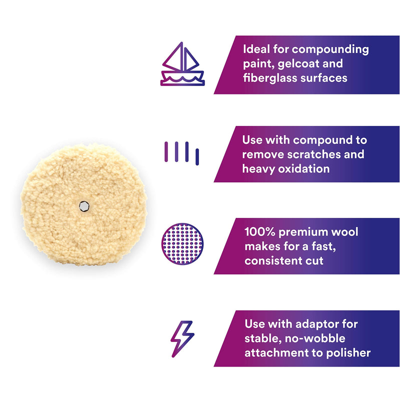3M Wool Compounding Pad - Perfect-It 9 inch Quick Connect Pad 05753, 9 in