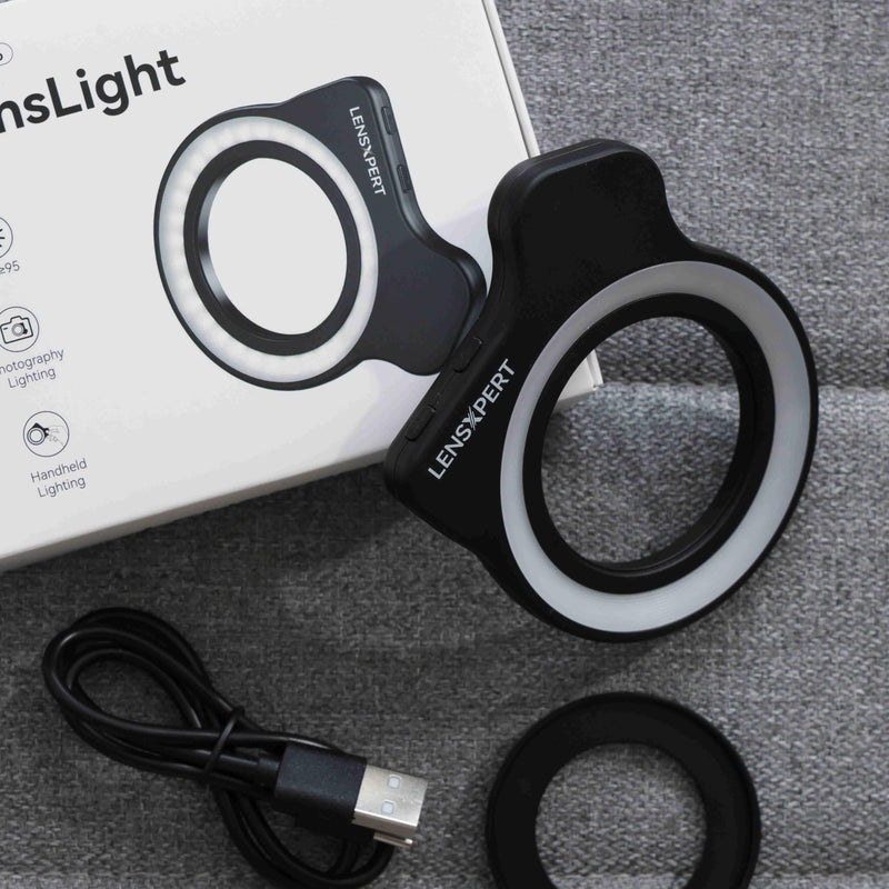 FL26 Macro Photography Pocket Ring Light – Smartphone Clip-On LED Fill Light for Close-Up Photography – Rechargeable and Adjustable Brightness – Compatible with iPhone, Samsung, Android