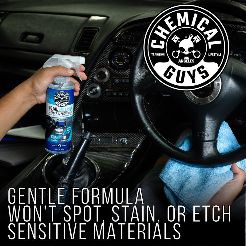 Chemical Guys Total Interior Cleaner & Protectant, Cleans & Protects Leather, Vinyl, Plastic, Rubber & Glass Streak-Free Finish for Cars, Trucks, SUVs, RVs & More - 16 oz 16 Fl Oz (Pack of 1) Fresh