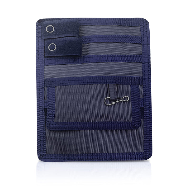 ASA TECHMED Nurse Pocket Organizer, Nylon 5 Pocket Nurse Scrub Organizer, 6 Inch x 5 inch, Navy Blue