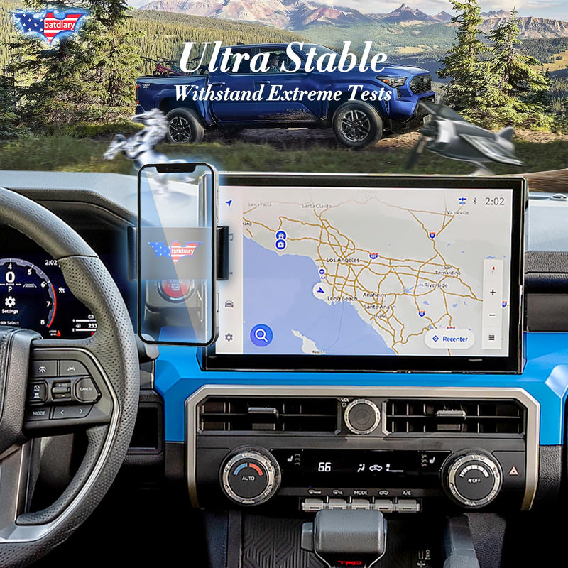 2026 Tacoma Start Button Phone Mount for Toyota Tacoma 2024-2026 | 4Runner 2025 Accessories | Aluminum Telescopic Phone Holder |Thick Case Friendly Car Mount for iPhone 16/15 Pro Max, Galaxy S24
