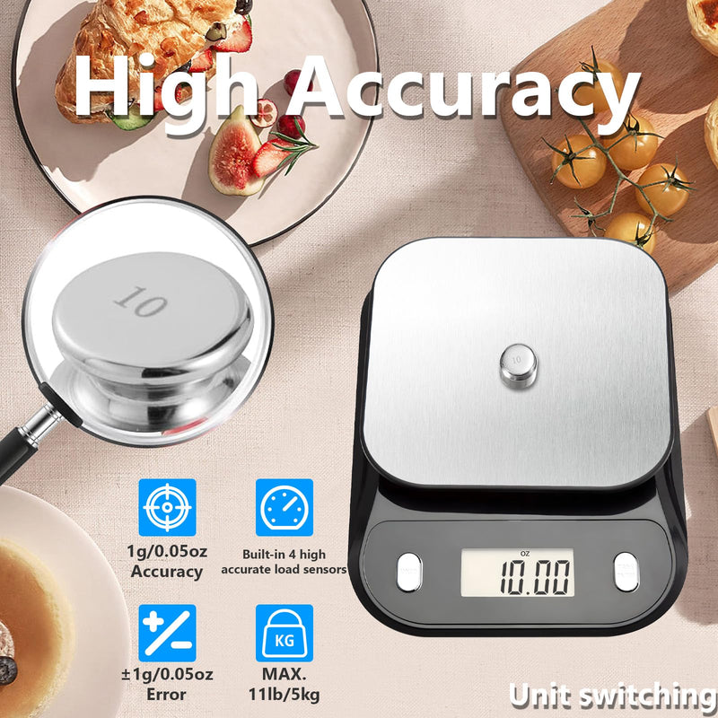 MAUJOY Clear and Loud North American Accent Talking Digital Kitchen Scale, Large Screen, Large Numbers, Accurate Weighing, Suitable for Visually impaired and Elderly People
