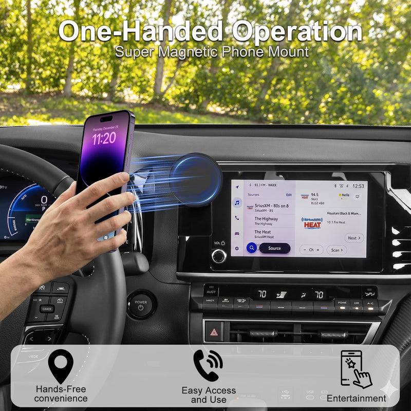 Car Phone Holder for Toyota Camry LE/SE 2025-2026 with 8 Inch Screen | Customized Phone Mount, Strong Magnets, OEM-Style, No View Obstruction for 2025-2026 Toyota Camry (8 inch) Magnetic