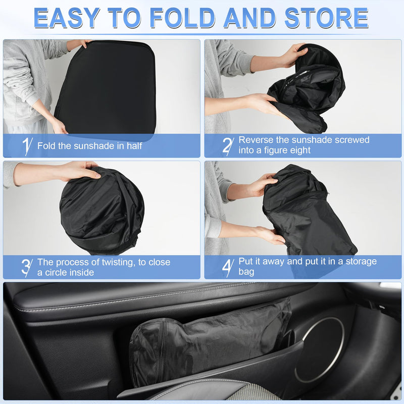 SINGARO 300T Universal Car Windshield Sun Shade, Foldable Reflective for Windshield & Window Shades with Overlapping Design, Car Interior Accessories (55" L x 26.7" W) Standard