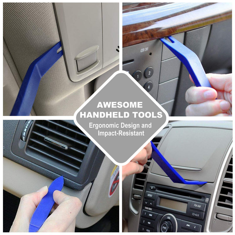 GLK Auto Trim Removal Tool Set Door Clip Panel Removal Tool Set Car Pry Tool with Fastener Remover for Car Dash Radio Audio Installer Pry Tool 9PCS blue