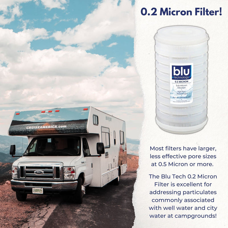 GoBluTech Trio RV Water Filter Recharge Pack for R3 & AR3-2.5” x 5” for RV Water Filter System, 0.2 Micron High Flow, Granular Activated Carbon “Tasty”, and Sediment “Longevity” - US Veteran Owned R3 and TRIO Water Filter Pack