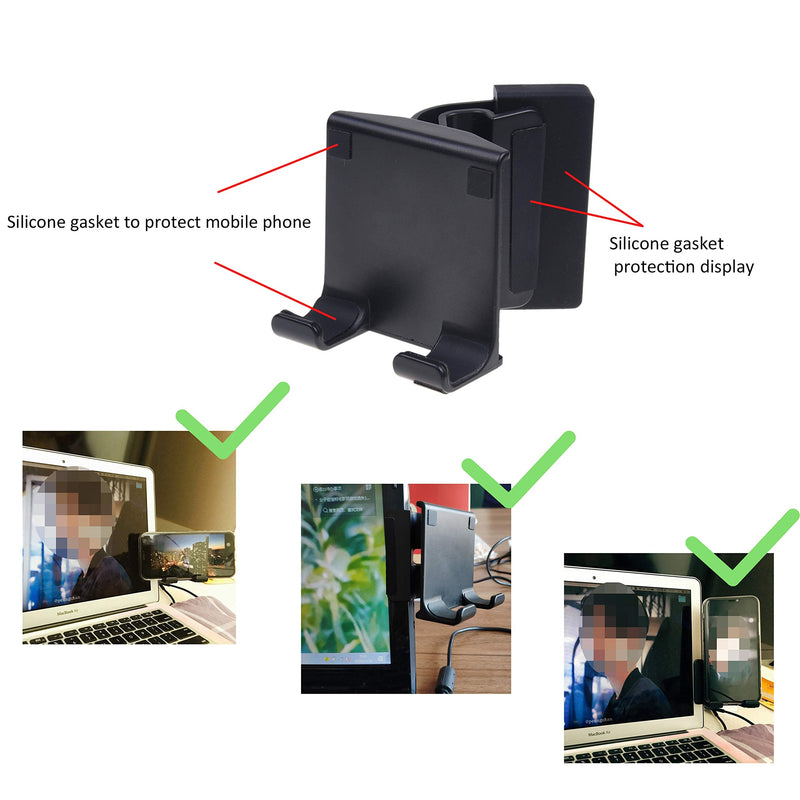 Kare Kind Smartphone Clip-On Holder - Attaches to Monitor and Laptops - Adjustable Mount for Slim or Thick Monitors (up to 25mm) - with A Universal Phone Dock/Stand