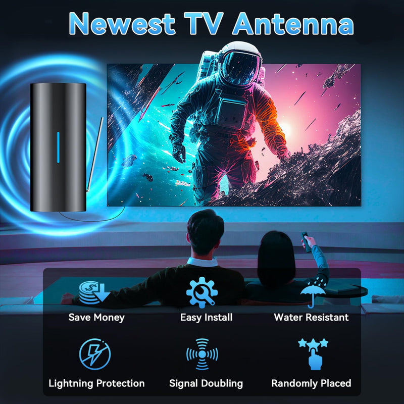 2026 Digital TV Antenna, 5000+ Miles Range HD Antenna with Signal Booster | Indoor & Outdoor Antenna for Local Channels, Works with 4K 1080P Smart & Traditional TVs, 40ft Coaxial Cable