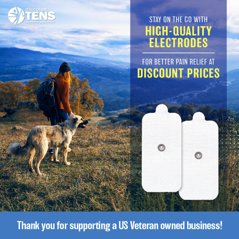 Discount TENS – XL Replacement Electrodes for TENS Units, 20 Pairs (40 Electrodes) – 2" x 4" Premium Reusable Electrode Conductive Pads, Compatible with 3.5mm Snap Connector TENS and EMS Devices 20 Pair (40 Pads)