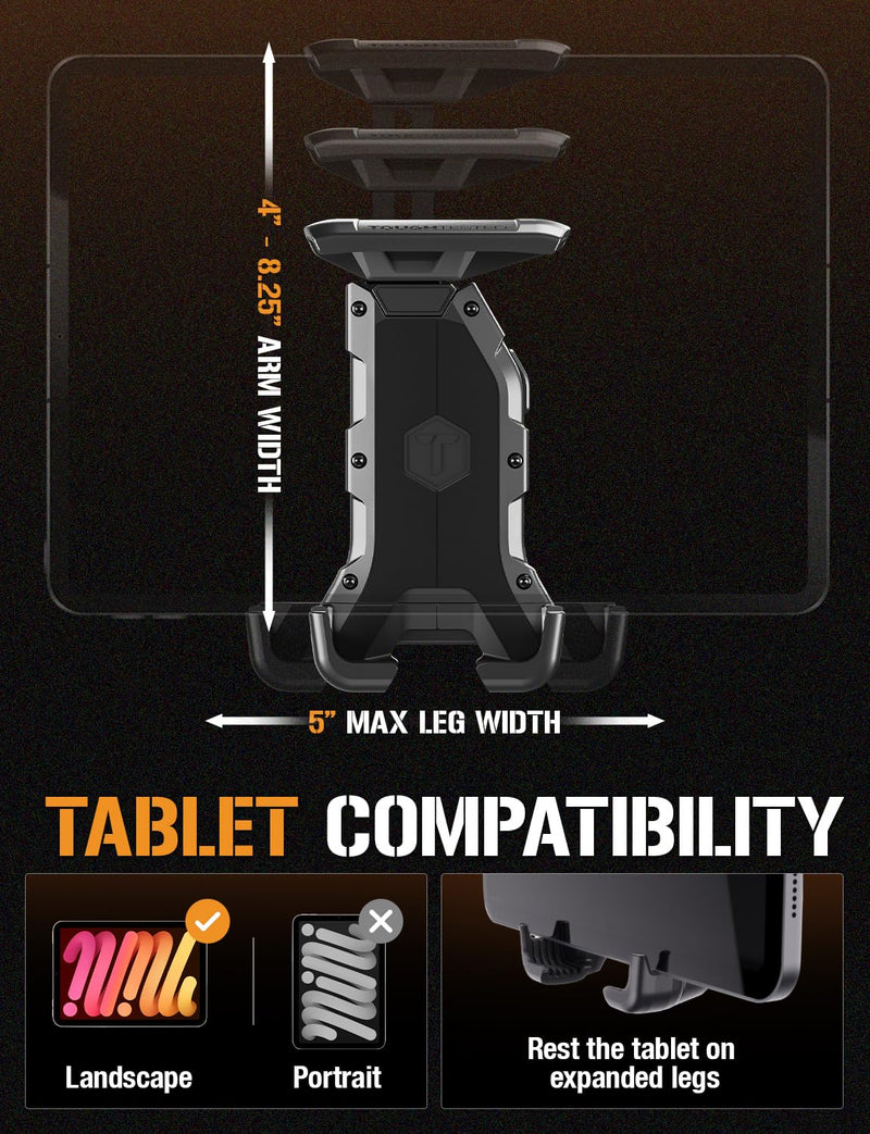 Heavy Duty Tablet Mount for Truck, Dash & Windshield Suction | Vibration-free mount securely holds tablets, GPS, and smartphones up to 12.1 inches
