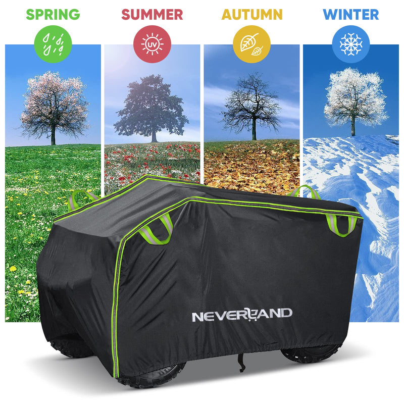 NEVERLAND ATV Cover, Waterproof Heavy Duty 4 Wheeler Cover with Buckle, Dustproof Anti UV Windproof All Weather Outdoor Storage Quad Cover for Polaris Sportsman Yamaha Honda Coleman XL XL-82.7''L x 47.2''W x 45.2''H