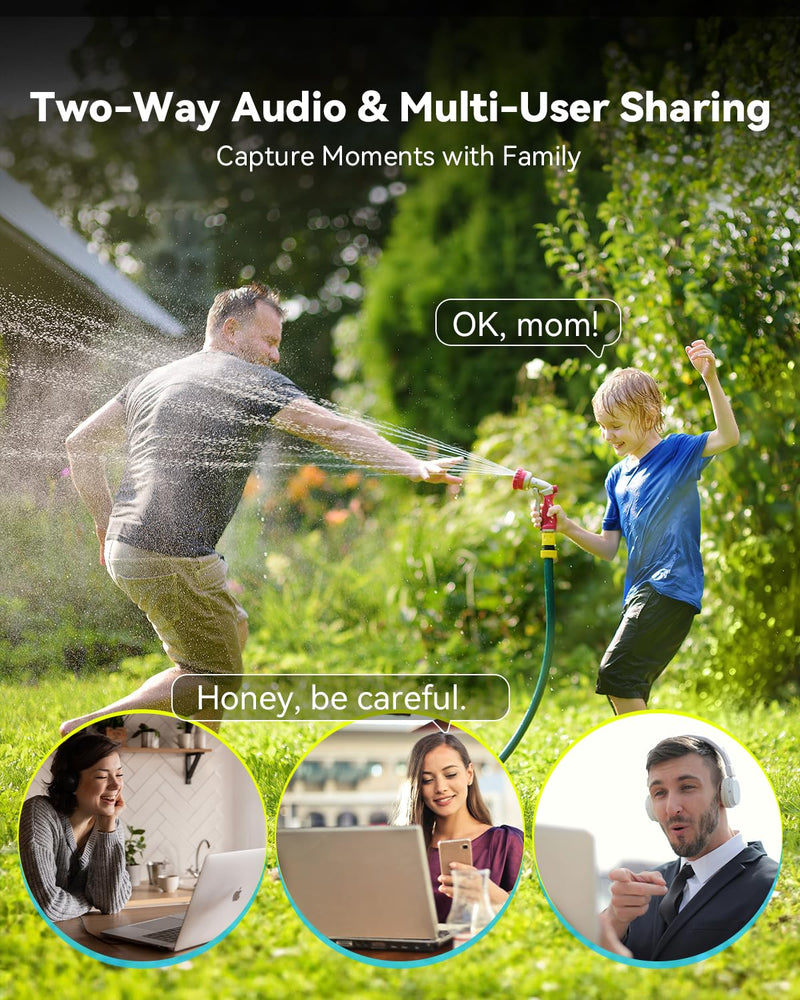 blurams 3-Pack Cameras for Home Security, 2K Outdoor Security Camera Bundle, Indoor/Outdoor Camera w/AI Motion Detection, 2-Way Audio, Compatible with Alexa&Google Home