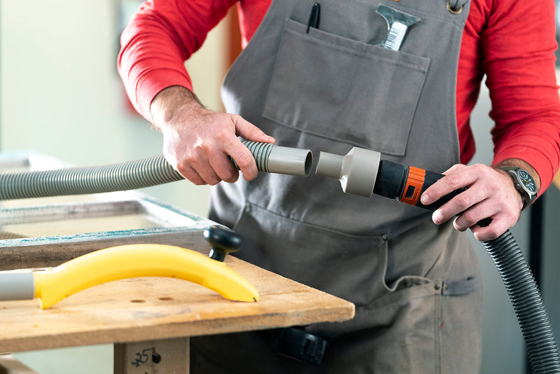 Hyde Dust-Free Scraper Attaches to Wet/Dry Vacuums to Remove Paint Chips, Dust, and Debris While Scraping, Included Replaceable 2.5 Inch Carbide Scraping Blade, Removeable Pull Knob with Hammer Head