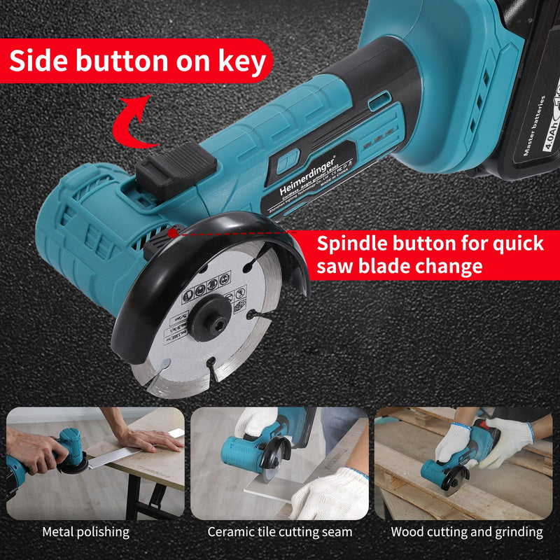 Brushless Mini Angle Grinder for Makita 18V Battery-Tool Only, 19500RPM Cordless Cutting Tool