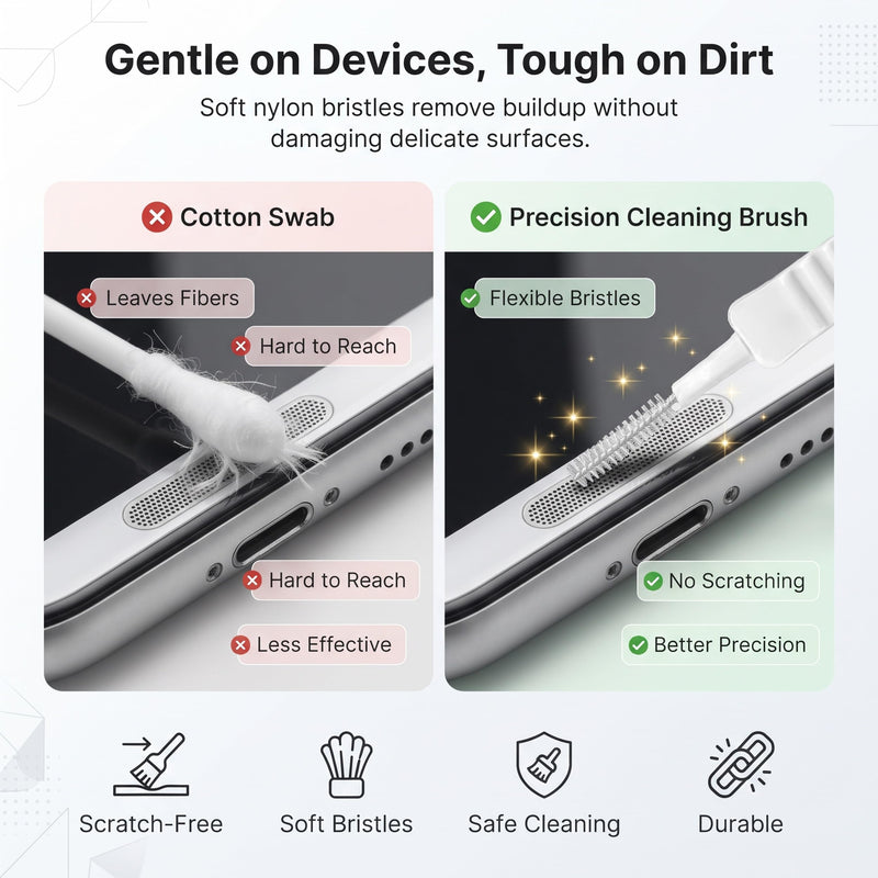 Phone Port Cleaner - 10 Pack Phone Charge Port Cleaning Tool Kit, Cell-Phone Charging Port-Cleaning Kit, Charging Port-Cleaner, Anti-Clogging Mini Brushes for Clean Mobile Speaker, Tablet, Camera