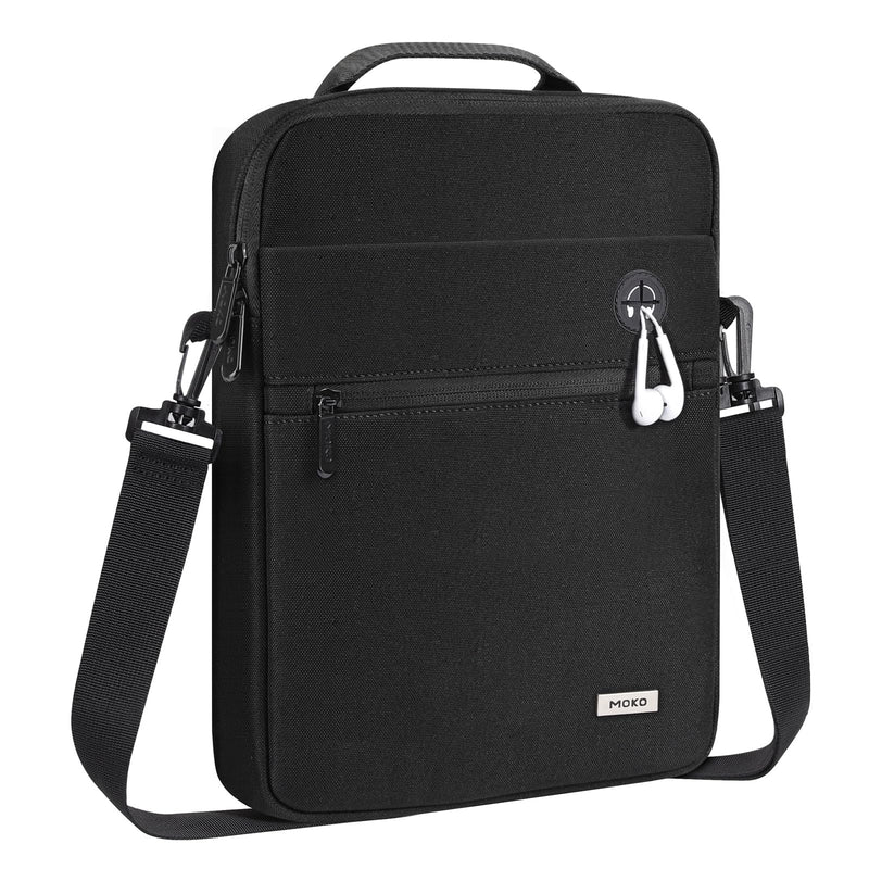 MoKo 12.9 Inch Tablet Bag,360° Protective Carrying Case Fits 13 Inch New iPad Pro M4 & Air M2 2024, iPad Pro 12.9 M2&M1,Galaxy Tab S8+/S9+ 12.4,with Multi-Pockets,Shoulder Strap & Earphone Port,Black Black