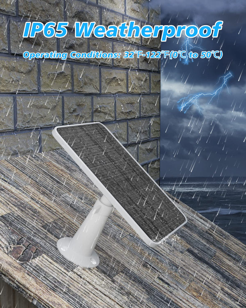 Solar Panel Charger Compatible with Arlo Pro 5S/Pro 4/Pro 3/Pro 3 Floodlight/Ultra/Ultra 2 Camera, 6V 4.5W Solar Panels Charging IP65 Weatherproof w/ 9.8ft Charging Cable Adjustable Wall Mount, 2 Pack