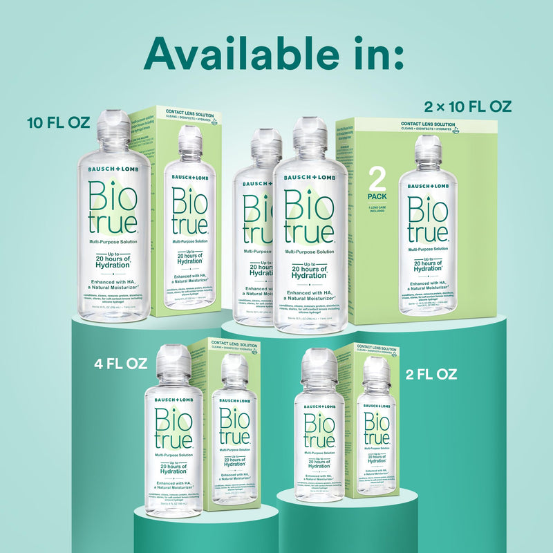 Biotrue Contact Lens Solution, Multi-Purpose Solution for Soft Contact Lenses, Lens Case Included, 2 FL OZ
