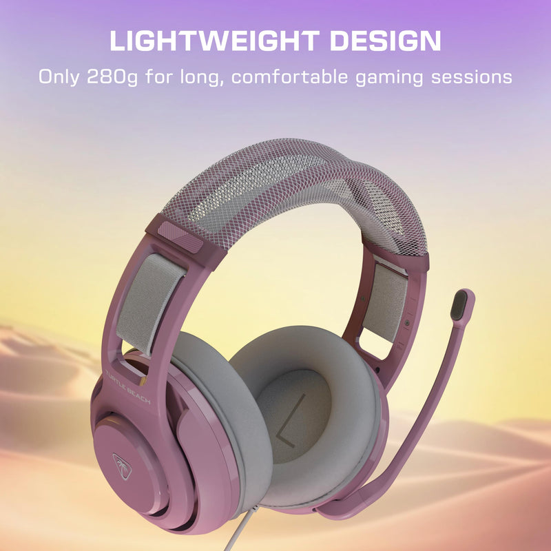 Turtle Beach Atlas 200 Wired Multiplatform Gaming Headset for Xbox, PS5, PC | Xbox Series X|S, Xbox One, PlayStation, 50mm Drivers, Flip-to-Mute Mic, Memory Foam, Floating Headband, Lilac Mist