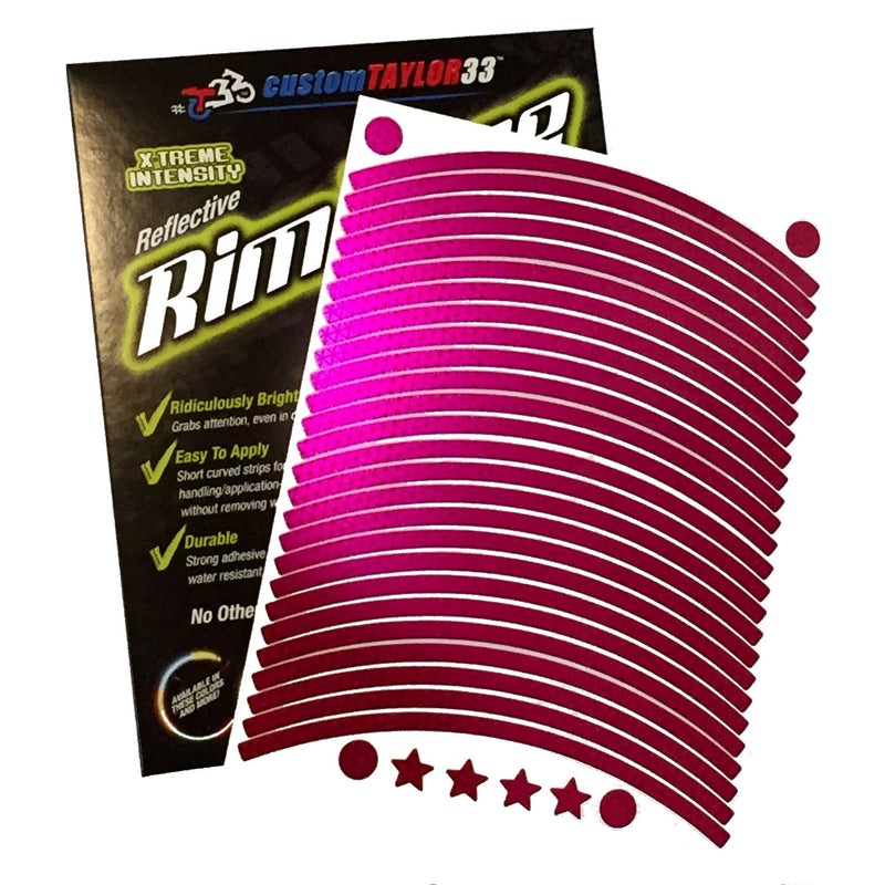 customTAYLOR33 New Special Edition Hot Pink High Intensity Grade Reflective Copyrighted Safety Rim Tapes, 17" (Rim Size for Most SportsBikes) 17" (Rim Size for Most SportsBikes)