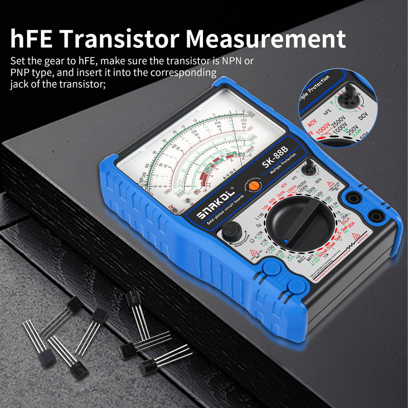 Analog Multimeter Tester, Analog Voltmeter Multimeter, Fieldpiece Multimeters for AC/DC Volt 2500V,DC Current 10A,RX 10K,Battery Tester, Diode/LED Testing,Live and Infrared Remote Detection Upgraded