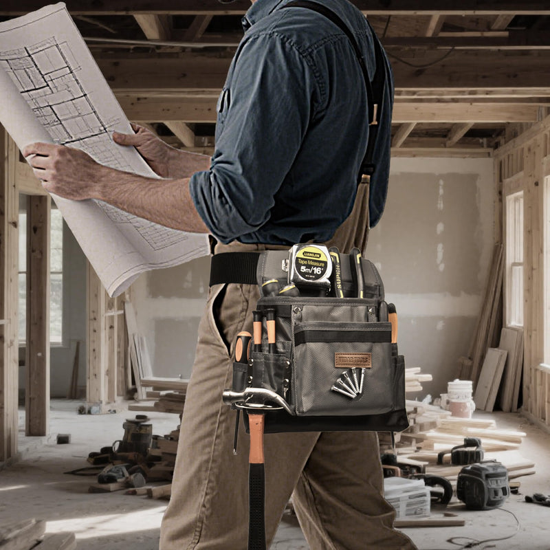 VIDAR TOOLS Small Tool Belt Pouches,Tool Belts for men,magnetic tool belt,11-Pockets,Electrician Construction,Carpentry.Heavy Duty nylon belt with metal buckle.1680D Oxford. DB-02