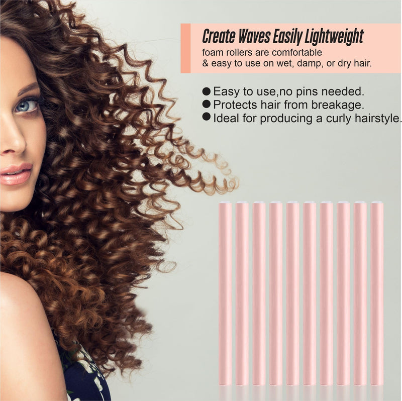 Curlers Hair Rollers Flexi Bendy Foam Roller Flexible Curling Rods Heatless Curlers Long Short Medium Hair No Heat For Sleeping Styling Hair Rollers Salon Diy 12 Pieces Blue 15 mm
