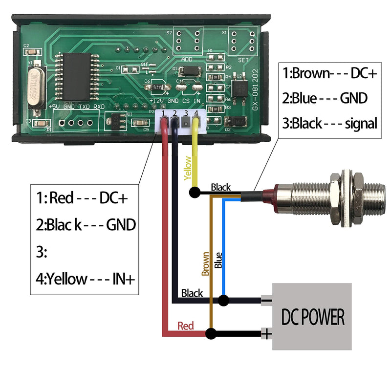  [AUSTRALIA] - DIGITEN 4 Digital LED Tachometer RPM Speed Meter+Hall Proximity Switch Sensor NPN Blue