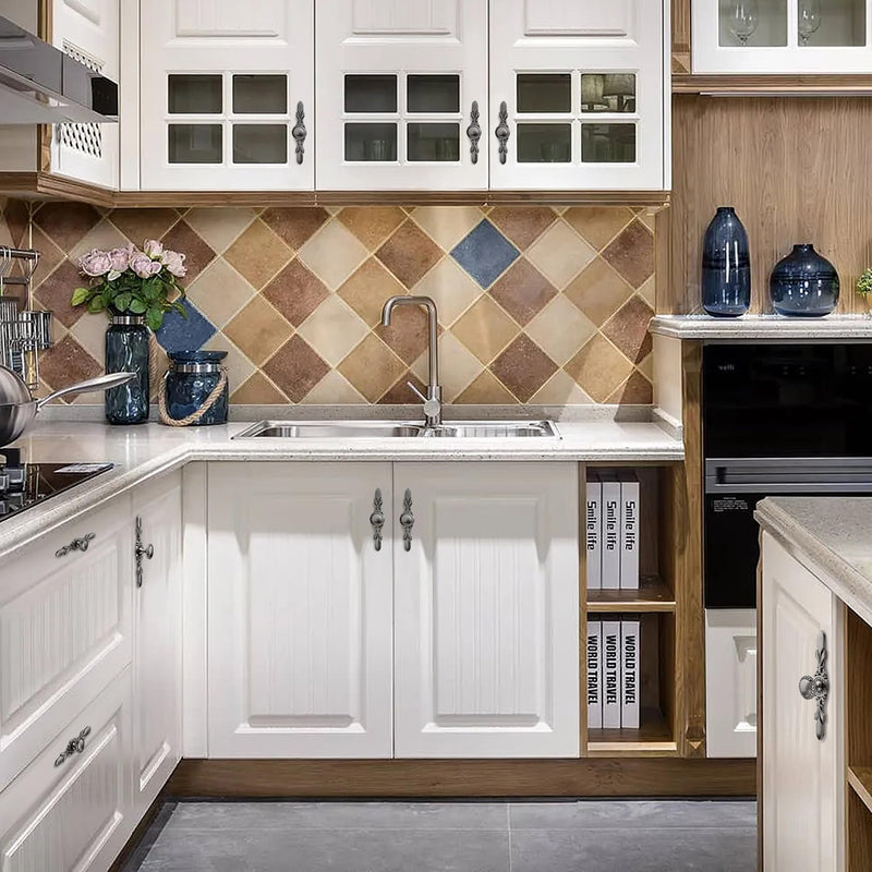 Round Cabinet Knob with Backplate - 10 Pack (1-1/5” Knob and 5-4/5” Plate), Gunmetal Door Knobs, Chic Style for Bathroom Door Pulls, Kitchen Cabinet Knob, Decorative Drawer Hardwares Gunmetal Grey