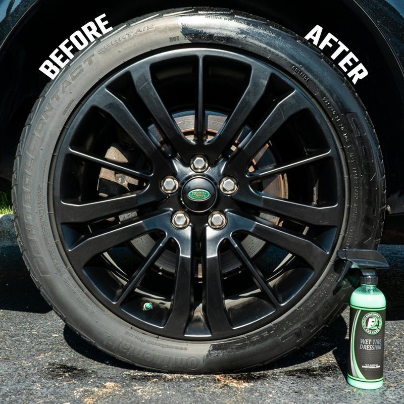 ExoForma Wet Tire Dressing Spray - Extremely High Shine Tire Dressing for That Wet Look - No Sling, Non-Greasy Silicone Formula with UV Protection - Easy to Apply, Minimal Cure Time - 16 fl oz 16 Fl Oz (Pack of 1)