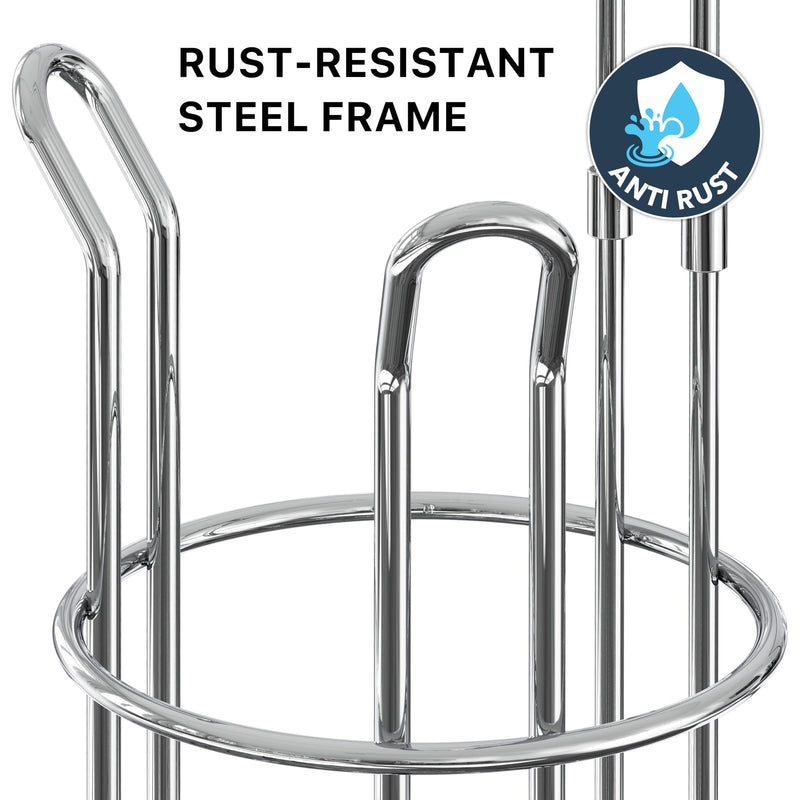 Simple Houseware Bathroom Toilet Tissue Paper Roll Storage Holder Stand, Chrome Standard