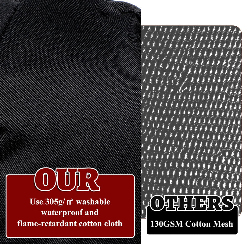 Reversible Welding Cap for Men, Washable Water Fireproof Fire Retardant Cotton Cloth Welding-Hat, Protective Welders Cap for Safety and Head Protection While Welding to Men Women(Black) Black