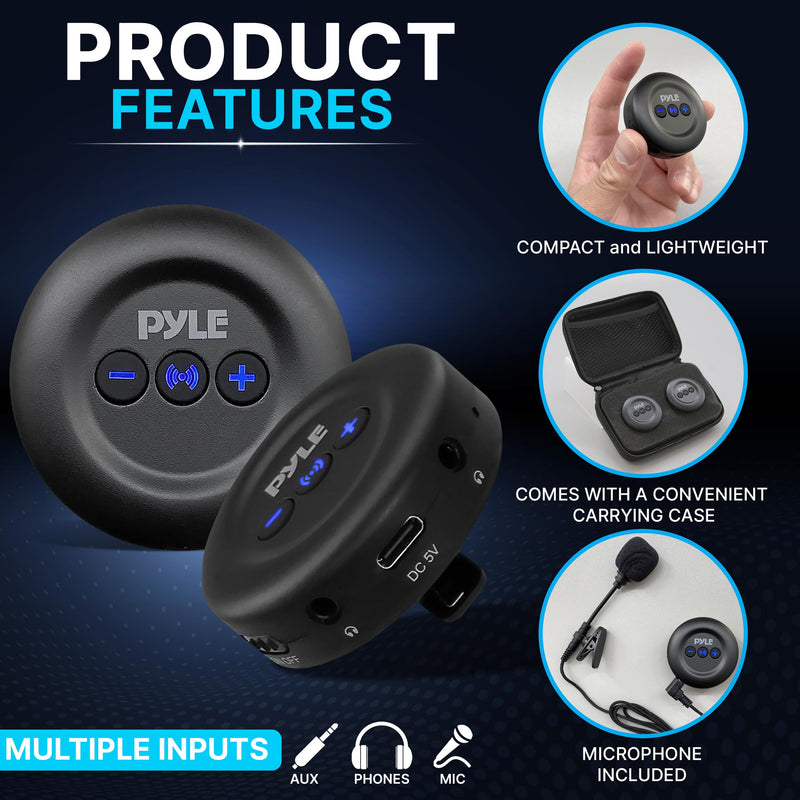 Pyle Wireless Audio Transmitter and Receiver Set – Low Latency Bluetooth Adapter with 3.5mm AUX & RCA Inputs/Outputs, Plug & Play for TV, Projector, Speakers, Headphones & Soundbars