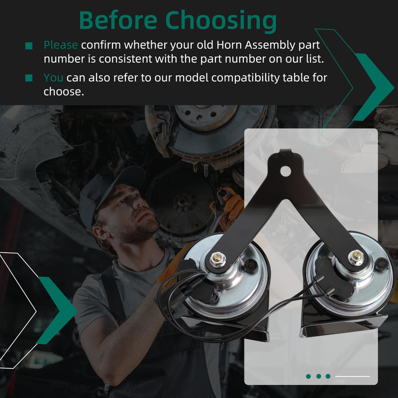FL3Z-13832-C Horn Assembly with Bracket Fits for Ford F-150 5.0L 3.5L 2.7L 3.3L 3.0L 2015-2022,for Ford Expedition 3.5L 2018-2022,High & Low Dual Pitch Assembly FL3Z-13832-B FL3Z-13832-A