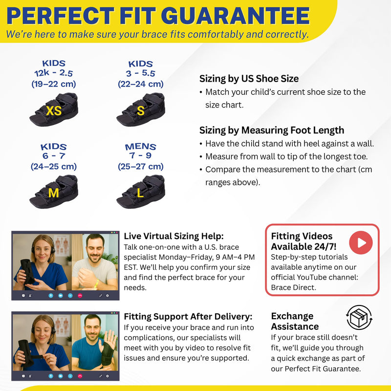Pediatric Post Op Shoe for Children – Adjustable Recovery Shoe for Kids with Rocker Sole and Square Toe for After Surgery Protection of Broken Toes or Foot Injuries L3260 (M - Kids 4.5 Little Kid