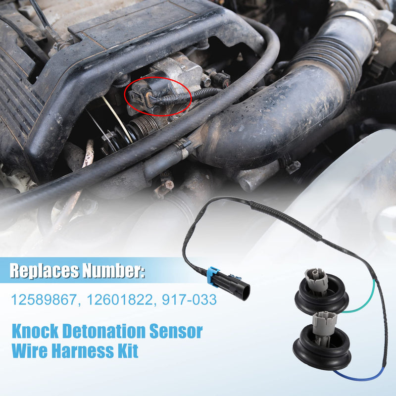 X AUTOHAUX 12589867 Dual Knock Sensors with Wiring Harness Kit for Chevy Silverado1500 2500 Tahoe Express Suburban for GMC Savana Sierra for Cadillac 4.8 5.3 6.0L 10456603