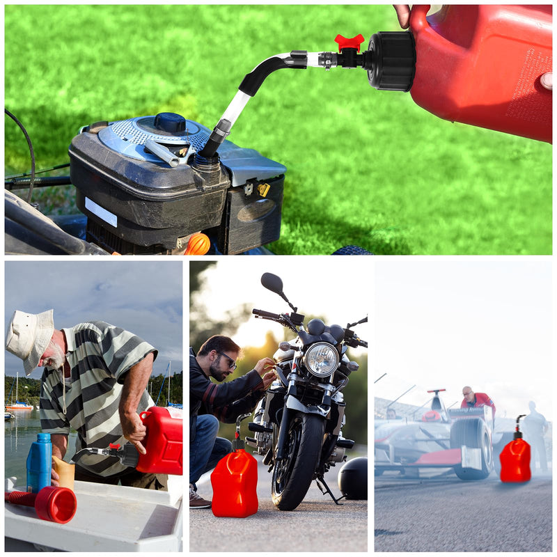 Fuel Jug Hose 3044 Replacement Kit with 2 Elbow Adapters,2 Fuel Hoses with Valve,Compatible with VP Racing Fuel Jug,5.5 and 10 Gallon Fuel Cans,Diesel Fuel Can,Dirt Bike,Motorcycle Accessories Fuel Hose with Valve+Elbow Adapter