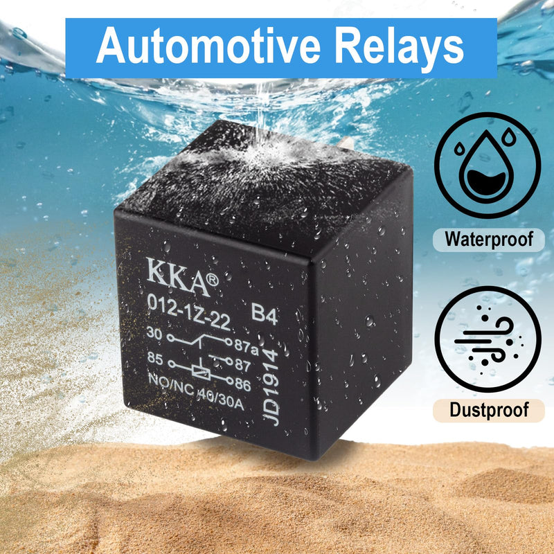 4 PCS Relays, 5 Pin Relay, 40A Waterproof Car Relays, 12V Relay Switch for Electric Cooling Fans, Motor Starters, Automotive Taillights