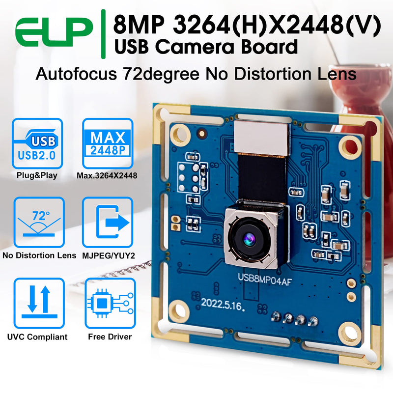 Webcamera_USB 8mp Autofocus USB Camera 4K Lightburn Camera for Laser Engraver Mini PC Camera for Computer Laptop AF USB Security Camera IMX179 Webcam Board for Raspberry Pi Jetson Nano